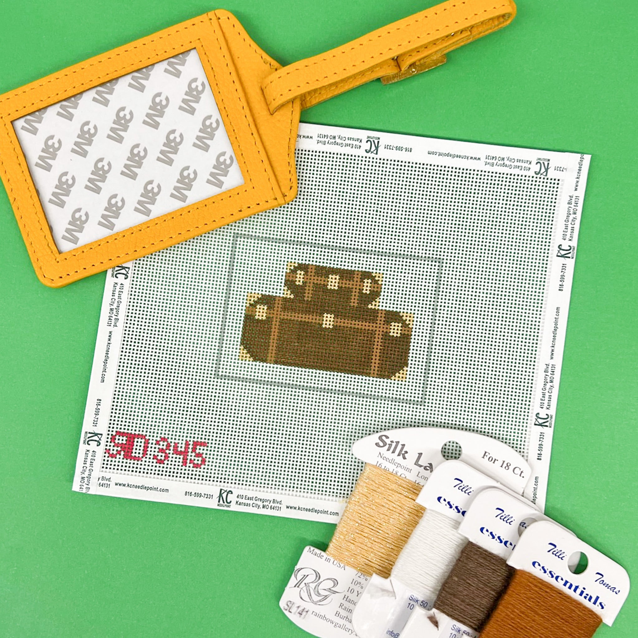 Luggage Stack Luggage Tag Kit - KC Needlepoint