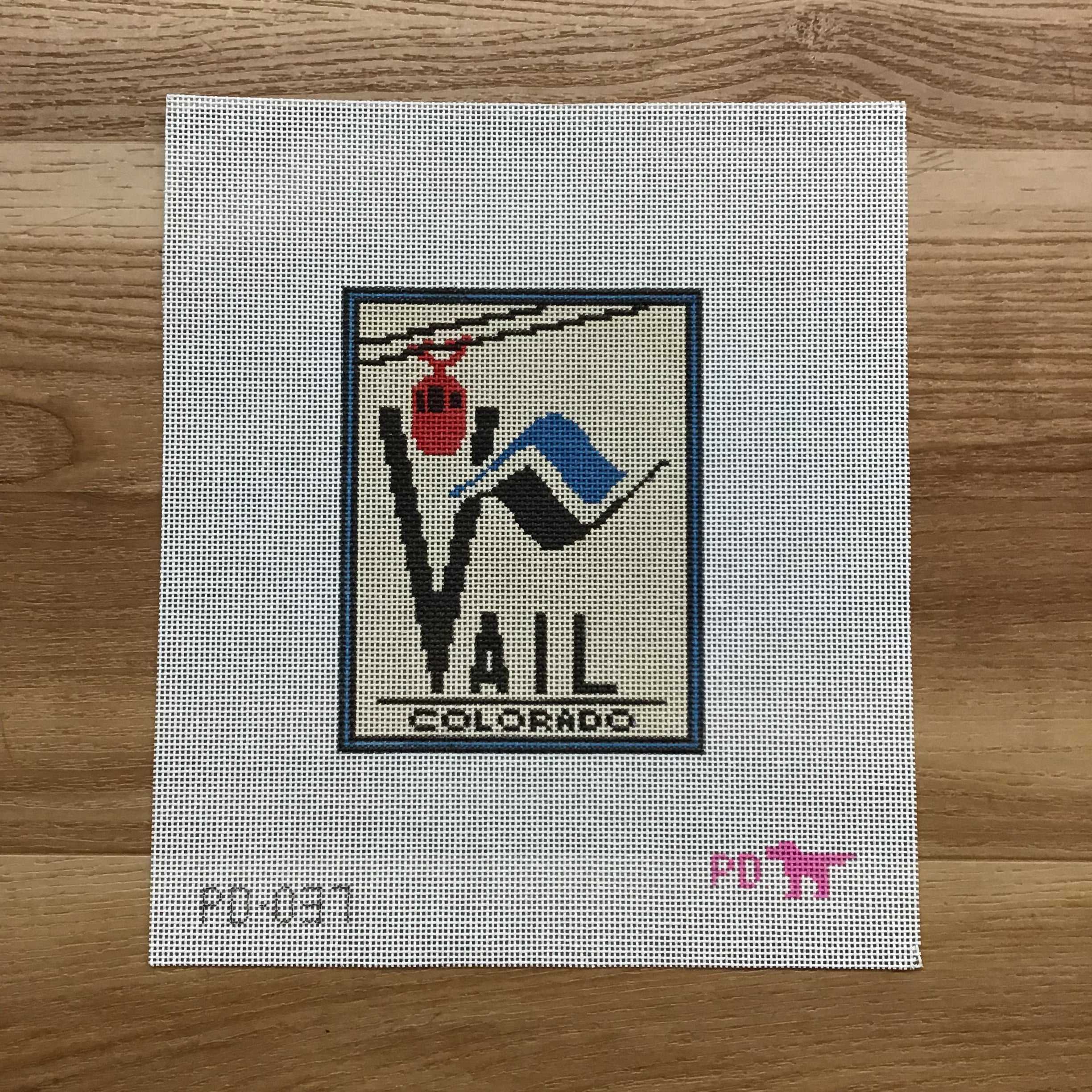 Vail Ski Patch Canvas - KC Needlepoint