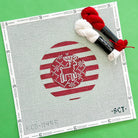 Red Reindeer Stripe Round Kit - KC Needlepoint