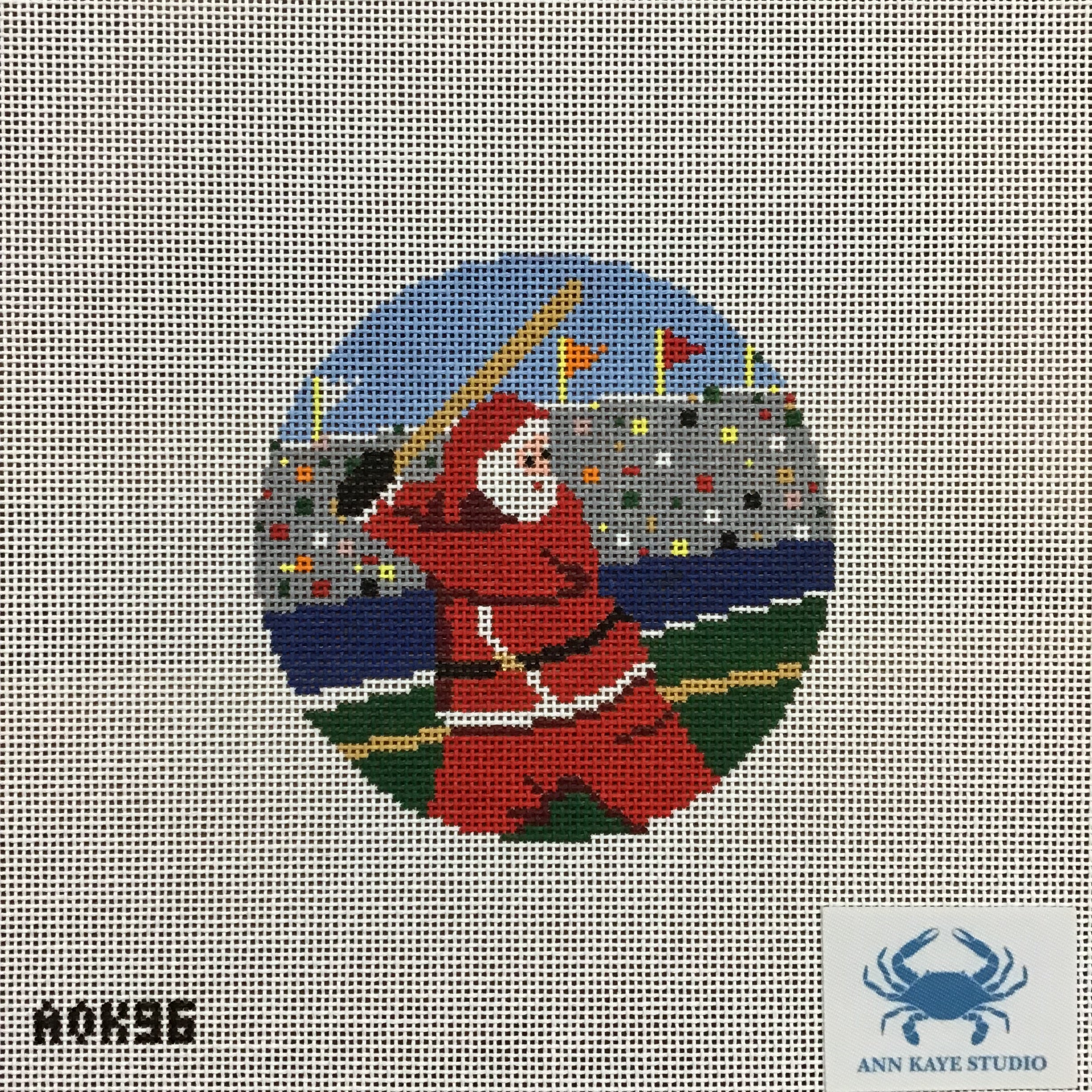 Baseball Santa Canvas - KC Needlepoint