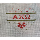 Alpha Chi Omega Small Heart Canvas - KC Needlepoint