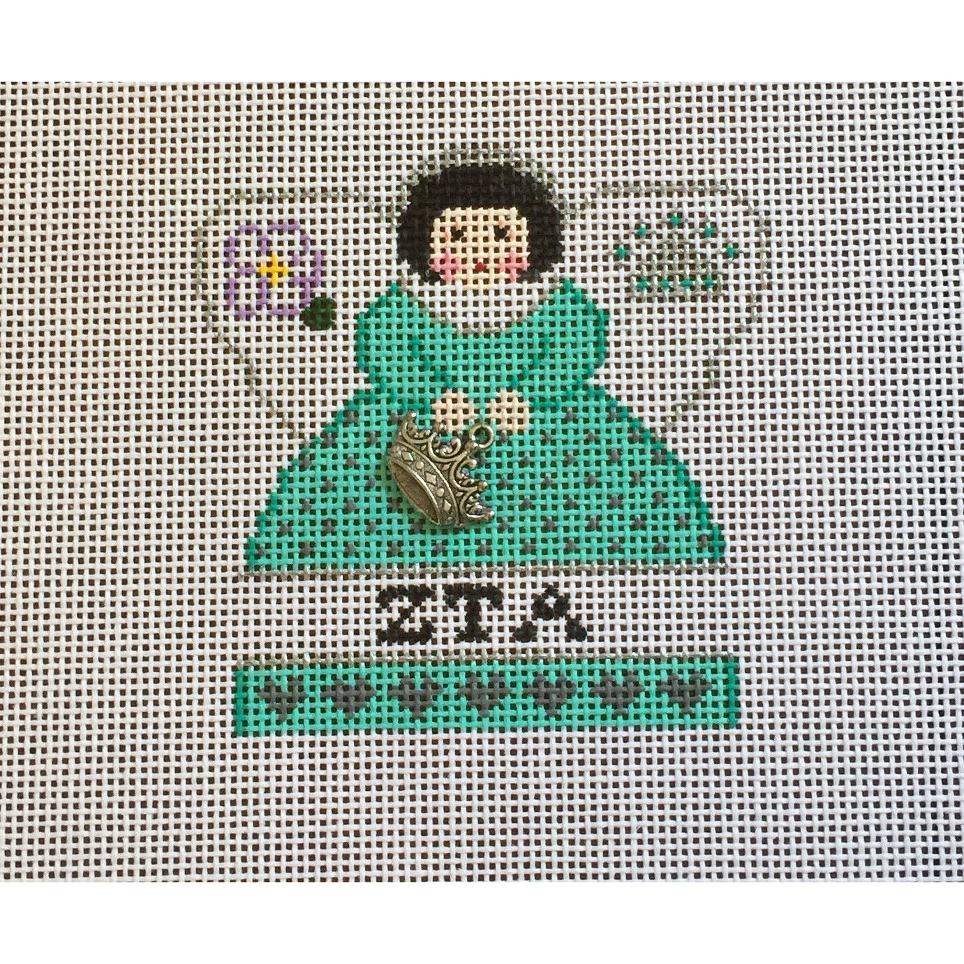 Zeta Tau Alpha Mini Angel Canvas - KC Needlepoint