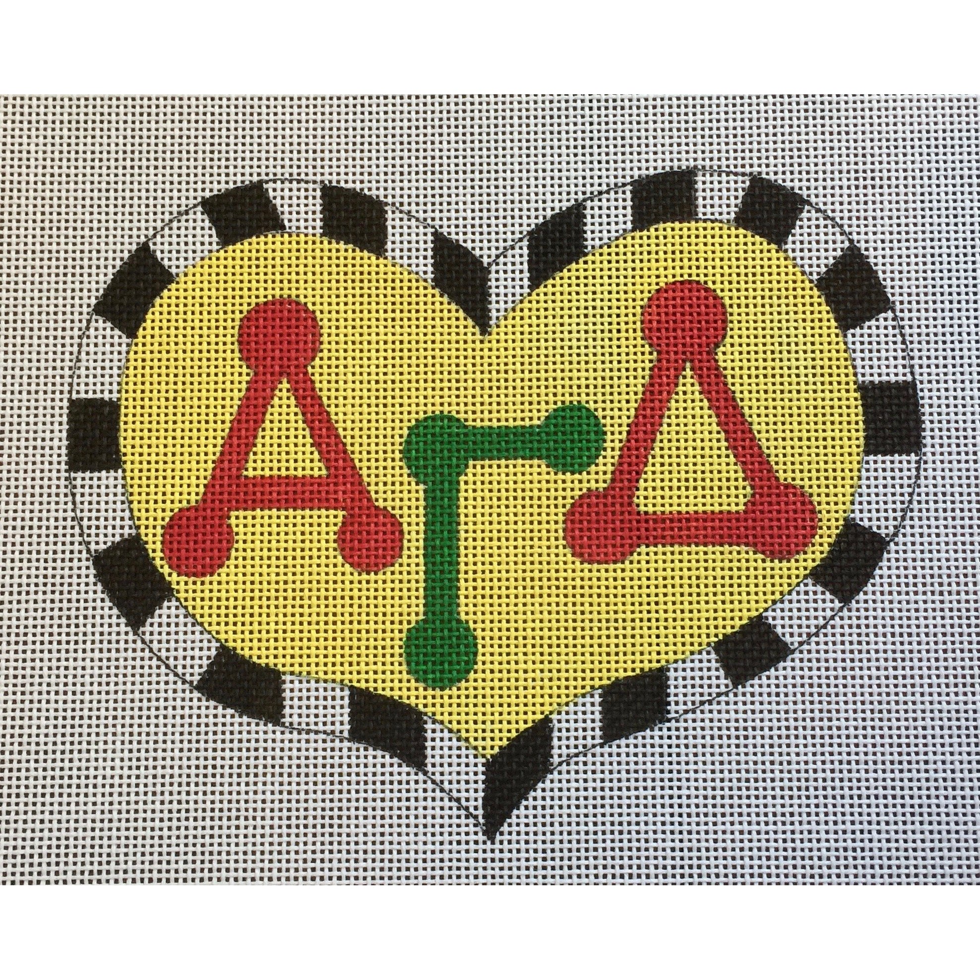 Alpha Gamma Delta Large Heart Canvas - KC Needlepoint