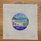 Naples Travel Round Canvas - KC Needlepoint