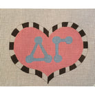 Delta Gamma Large Heart Canvas - KC Needlepoint