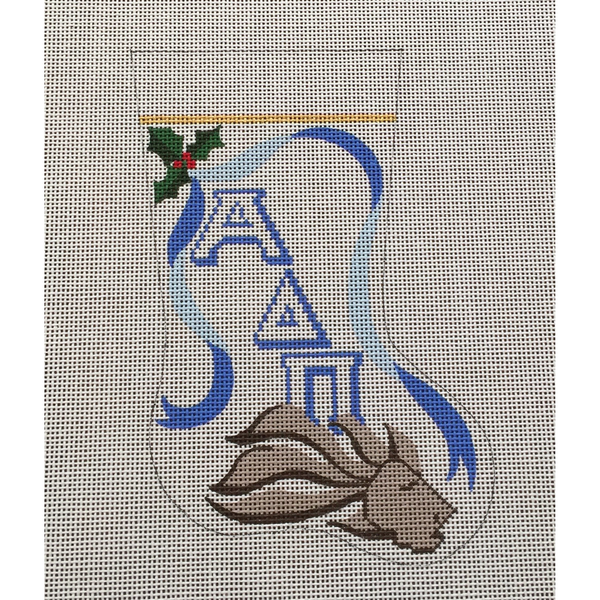 Alpha Delta Pi Lion Mini Sock Canvas - KC Needlepoint