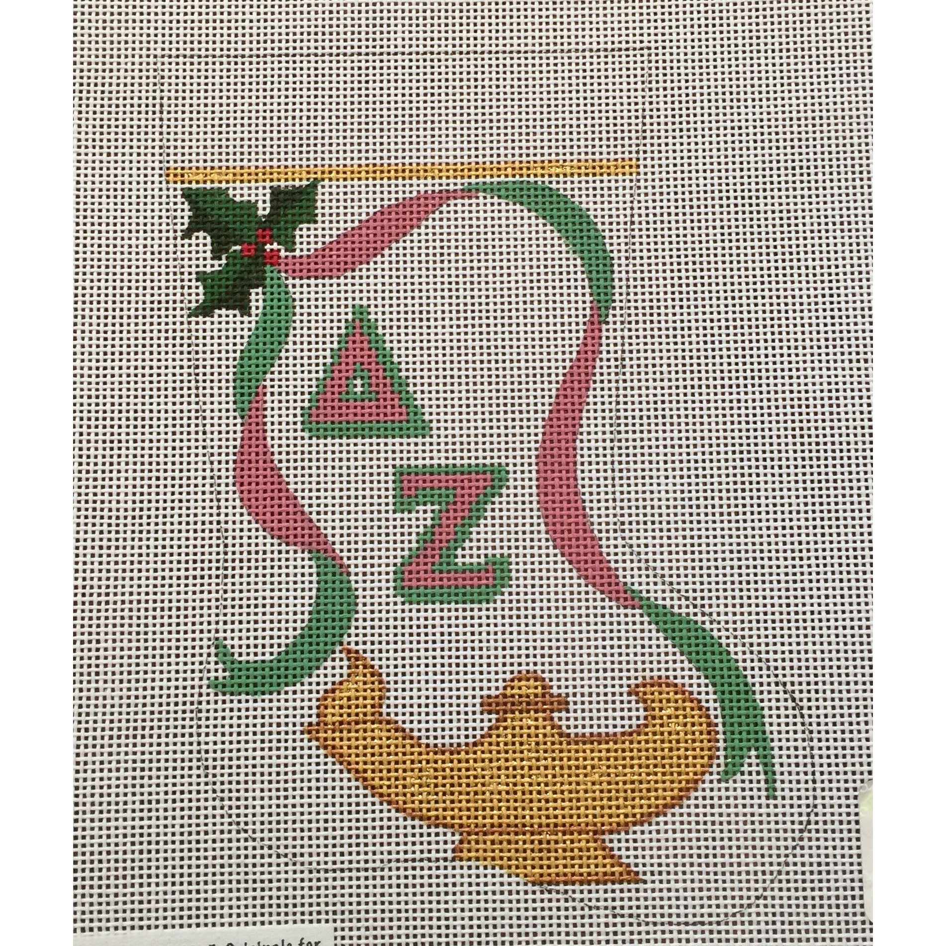 Delta Zeta Lamp Mini Sock Canvas - KC Needlepoint