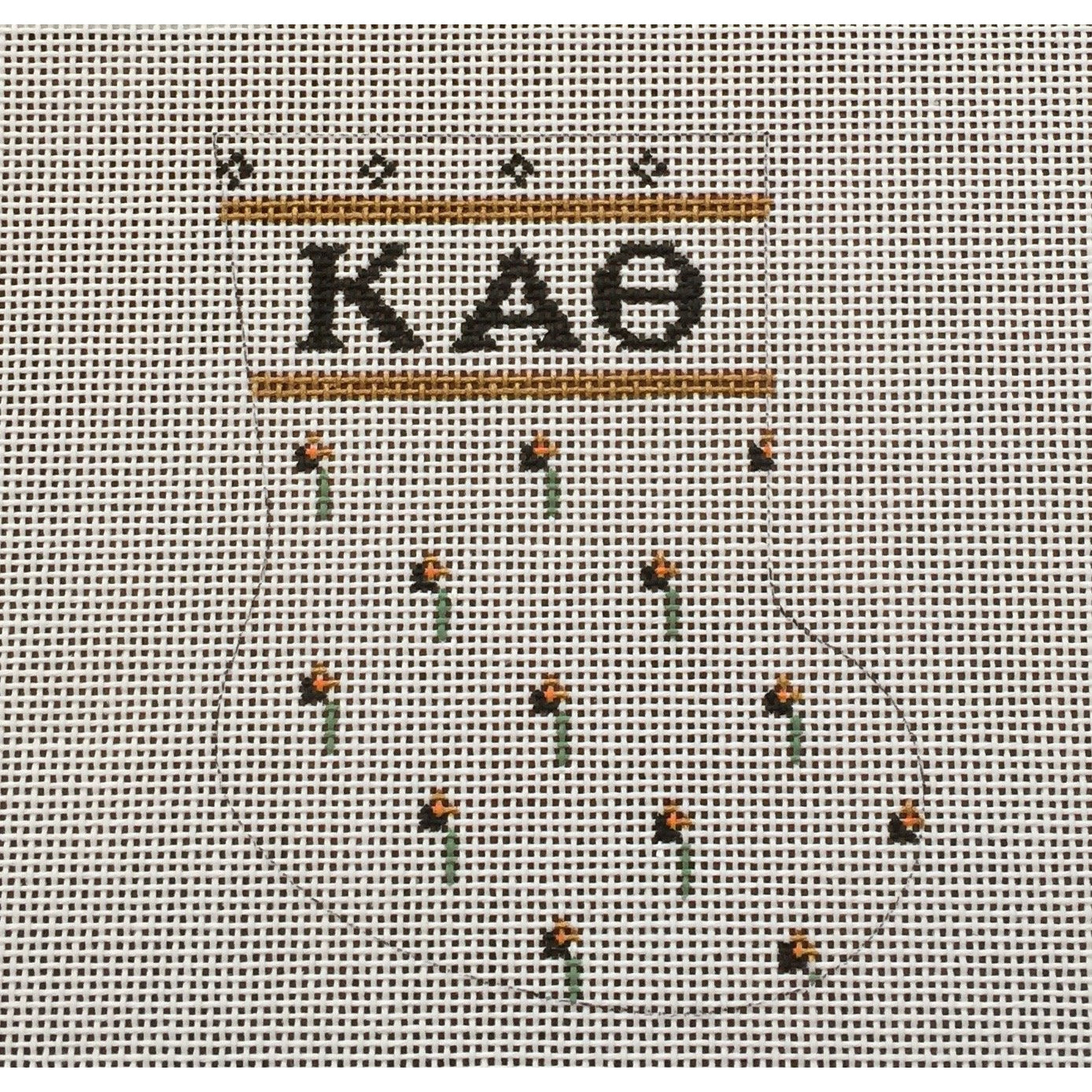 Kappa Alpha Theta Mini Sock Canvas - KC Needlepoint