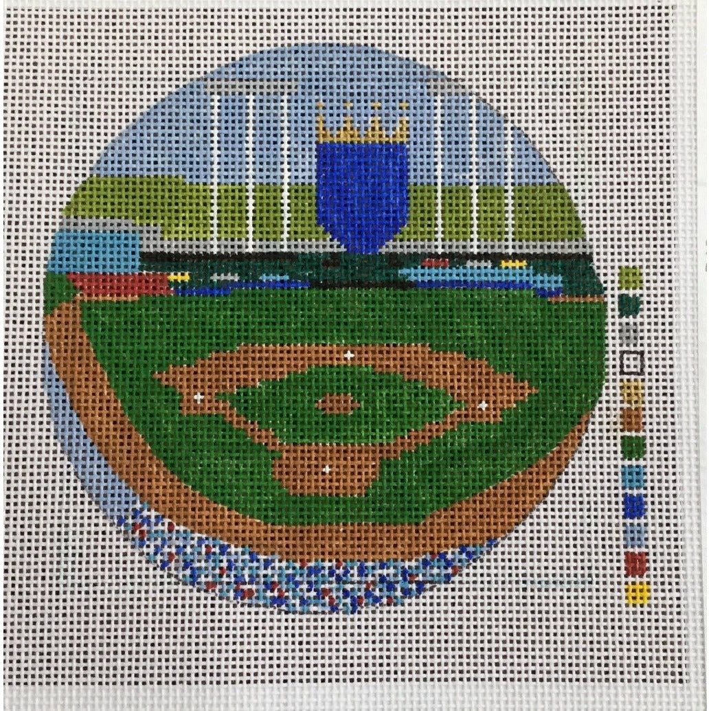 Kauffman Stadium 4 1/2" Round Canvas - KC Needlepoint