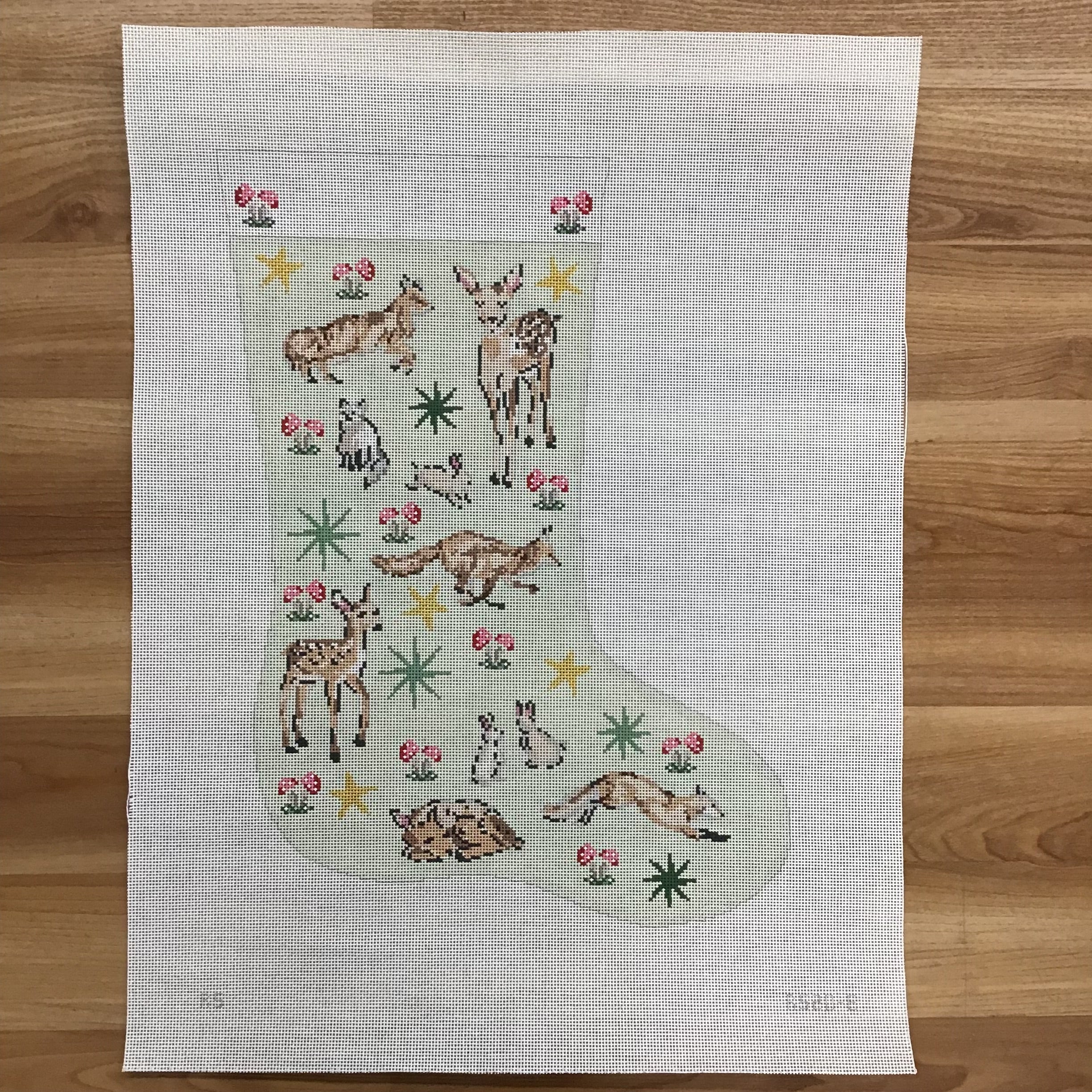 Winter Woodland Stocking Canvas - KC Needlepoint