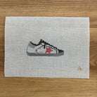 White Sneaker with Pink Star Canvas - KC Needlepoint