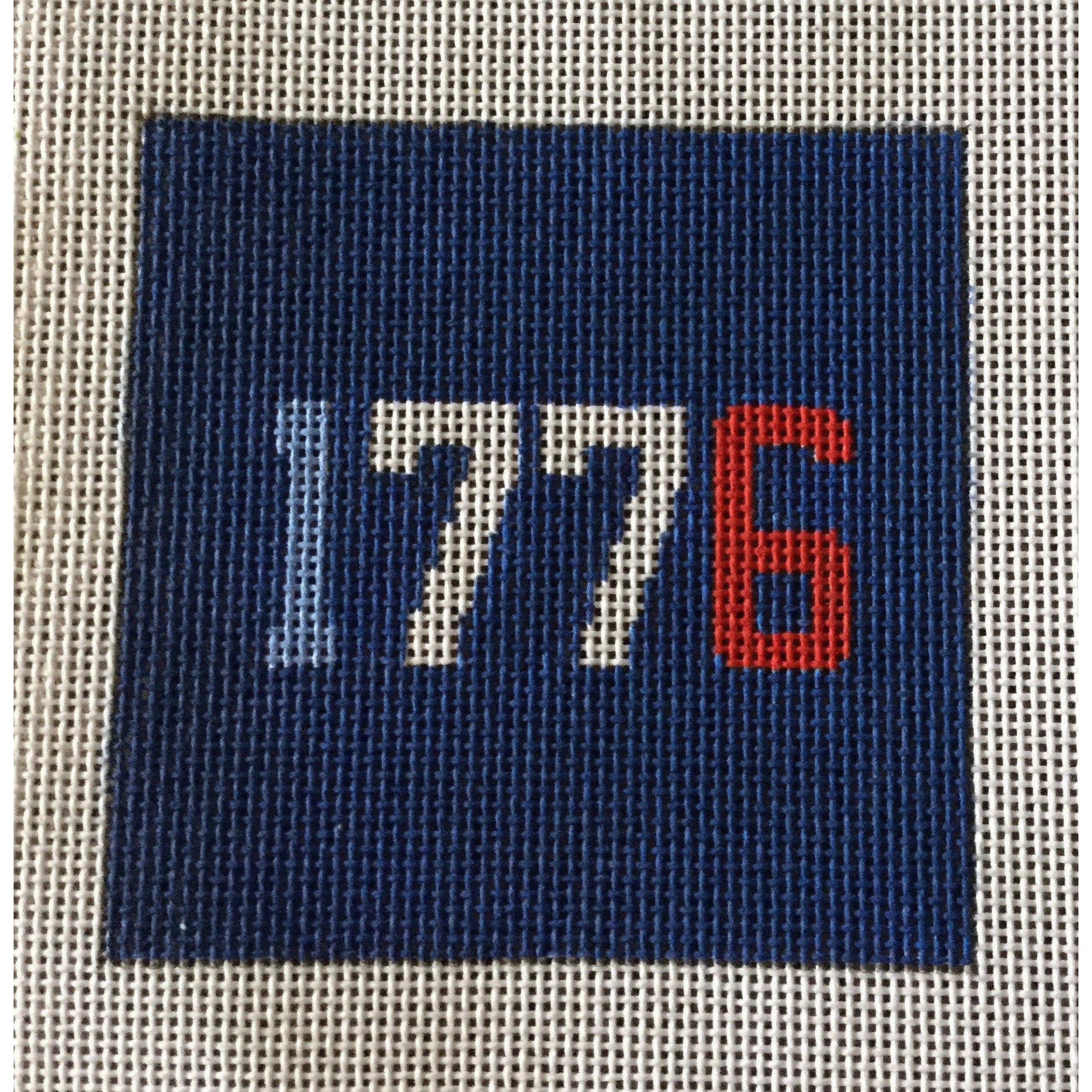 1776 4 1/2" Square Canvas - KC Needlepoint