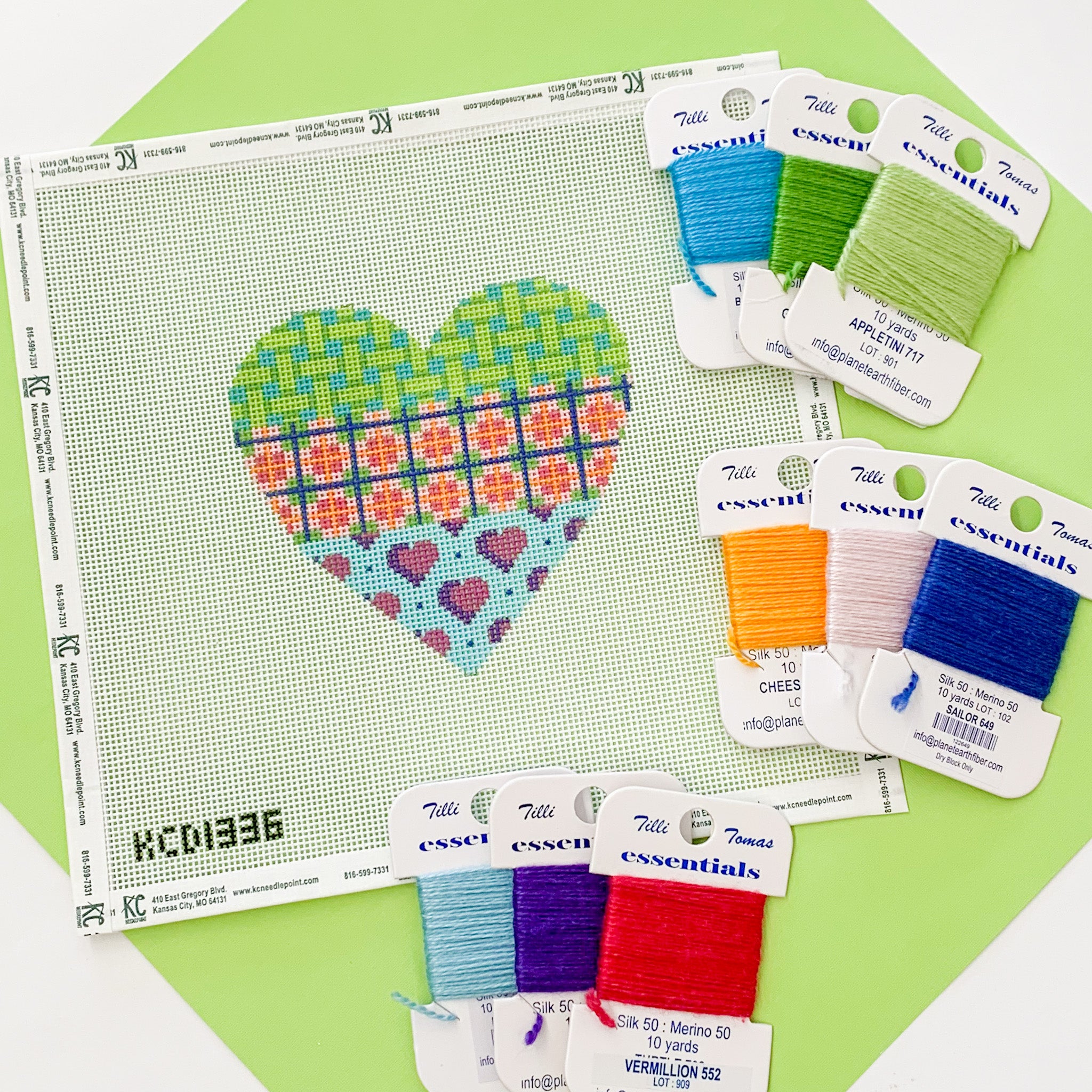 Multi Pattern Heart Kit - KC Needlepoint