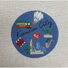 Kansas City Travel Round Canvas - KC Needlepoint