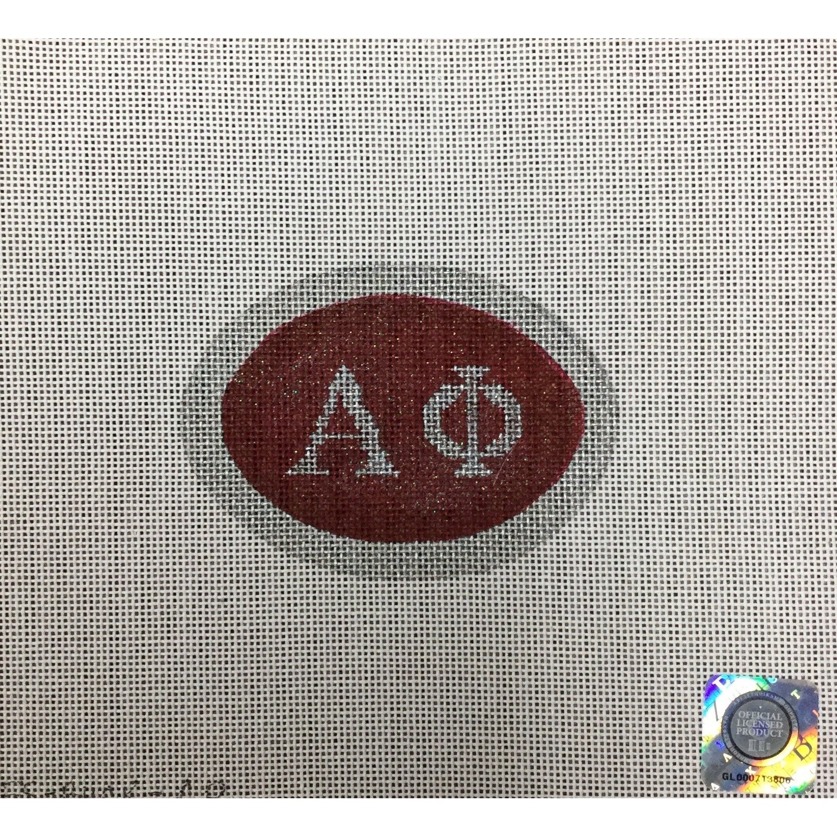 Alpha Phi Oval Canvas - KC Needlepoint