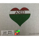 Alpha Chi Omega Heart Canvas - KC Needlepoint