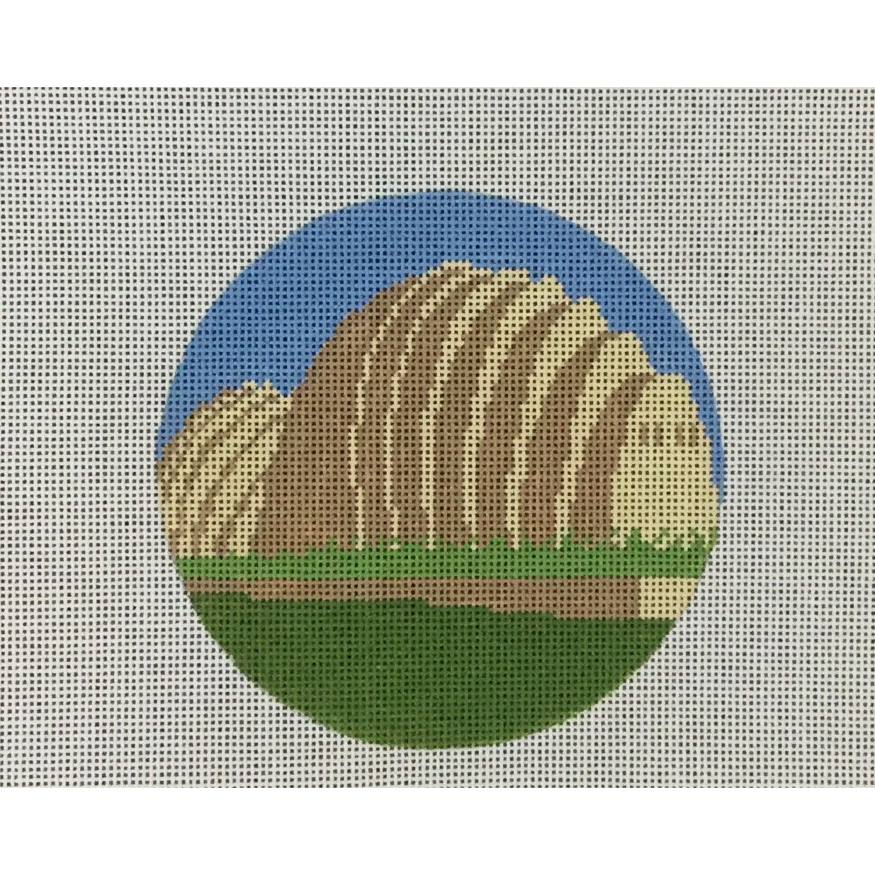 Kauffman Center 4 1/2" Round Canvas - KC Needlepoint