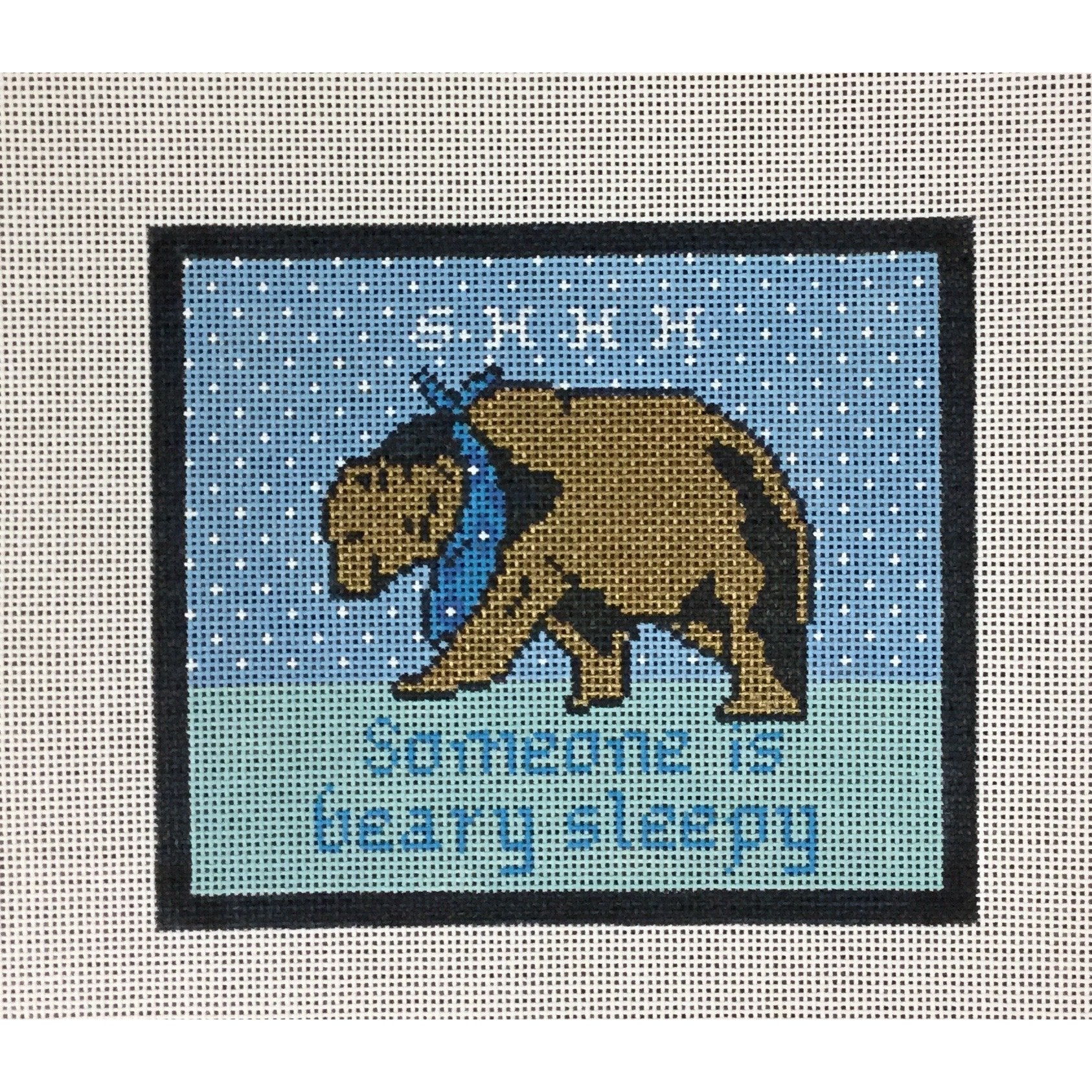 Benjamin the Bear Loves Naps Canvas - KC Needlepoint