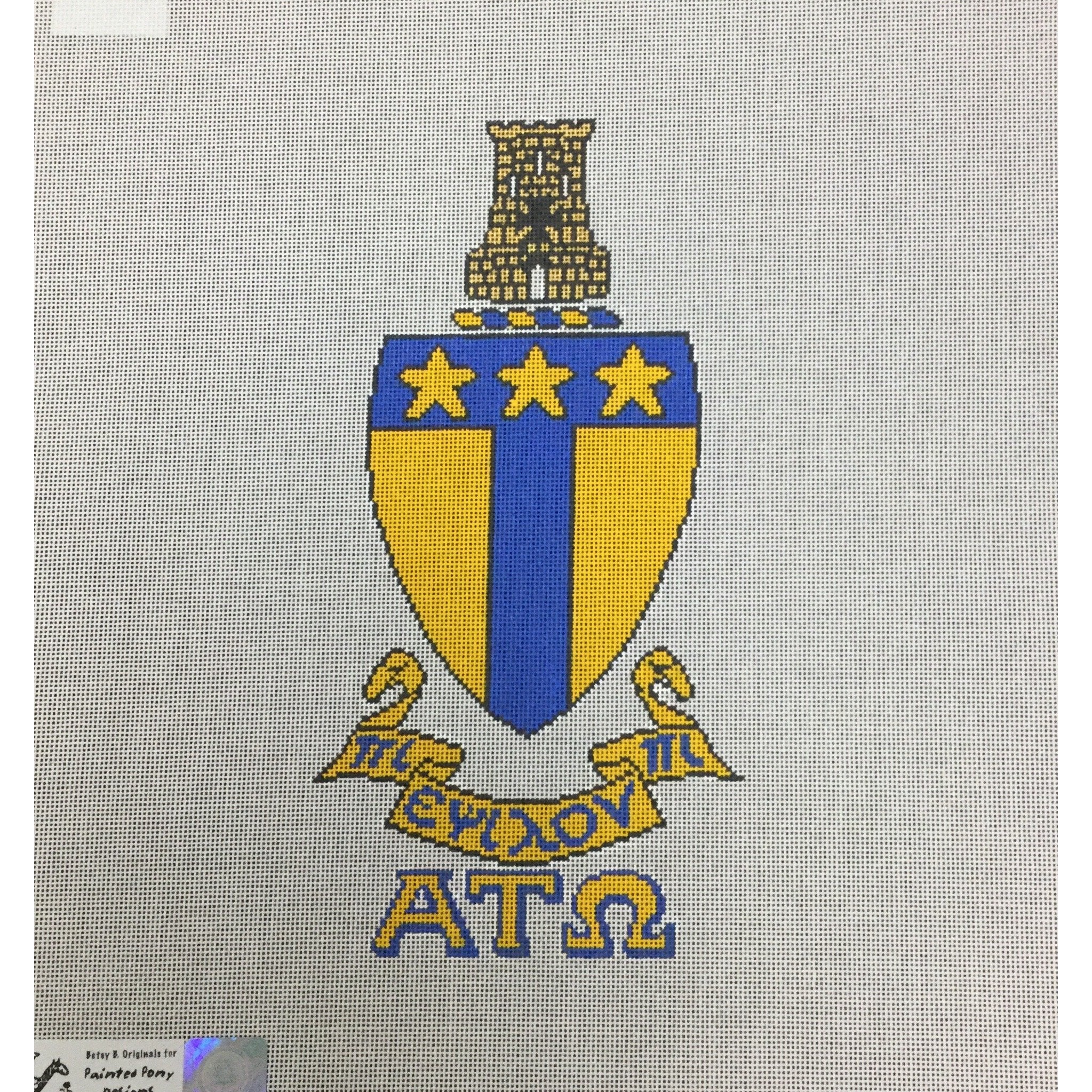 Alpha Tau Omega Crest Canvas - KC Needlepoint