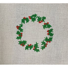 Holly Wreath Round Canvas - KC Needlepoint