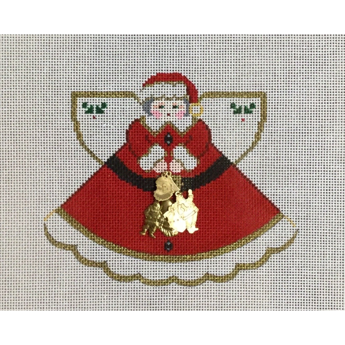 Santa Angel Canvas - KC Needlepoint