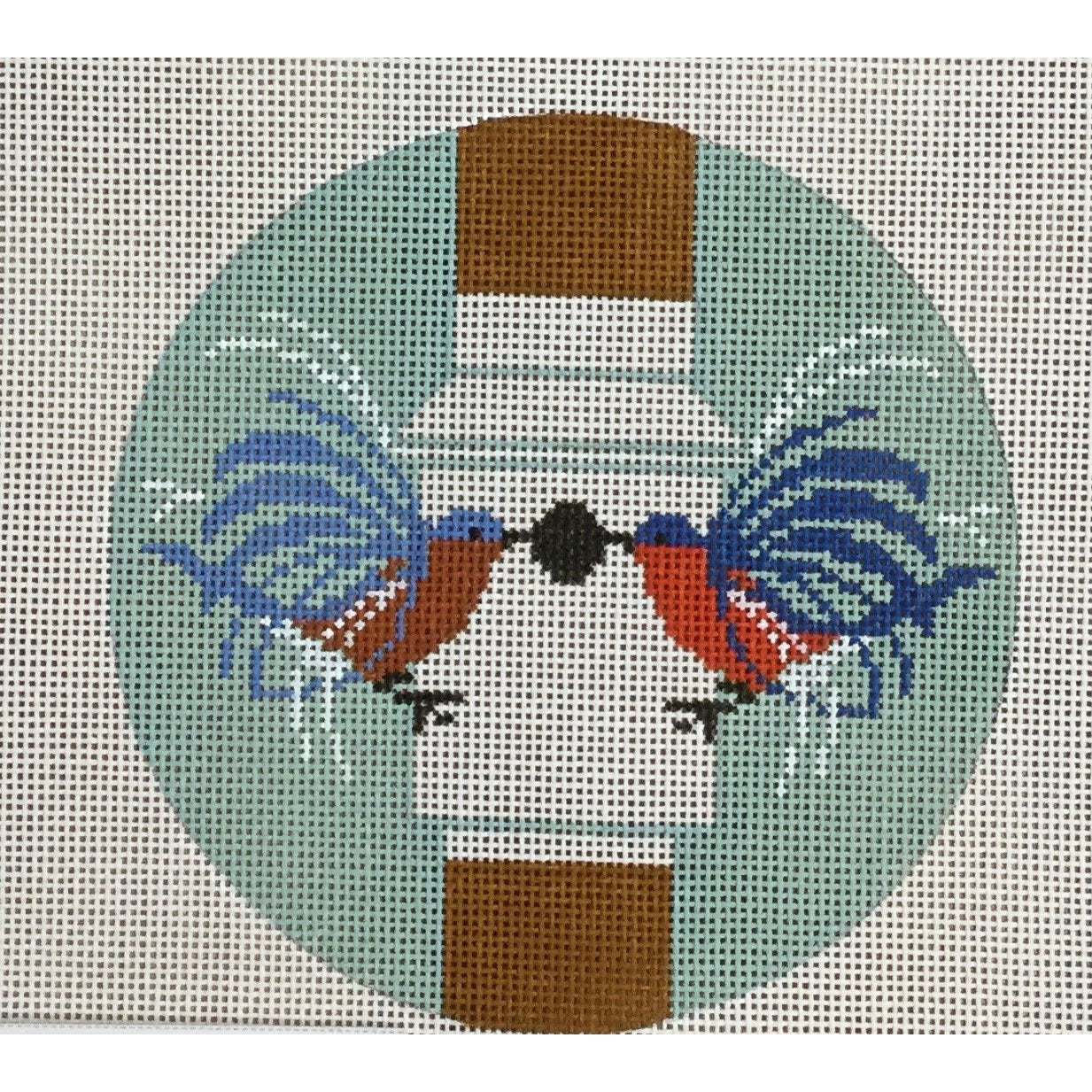 Homecoming Round Canvas - KC Needlepoint