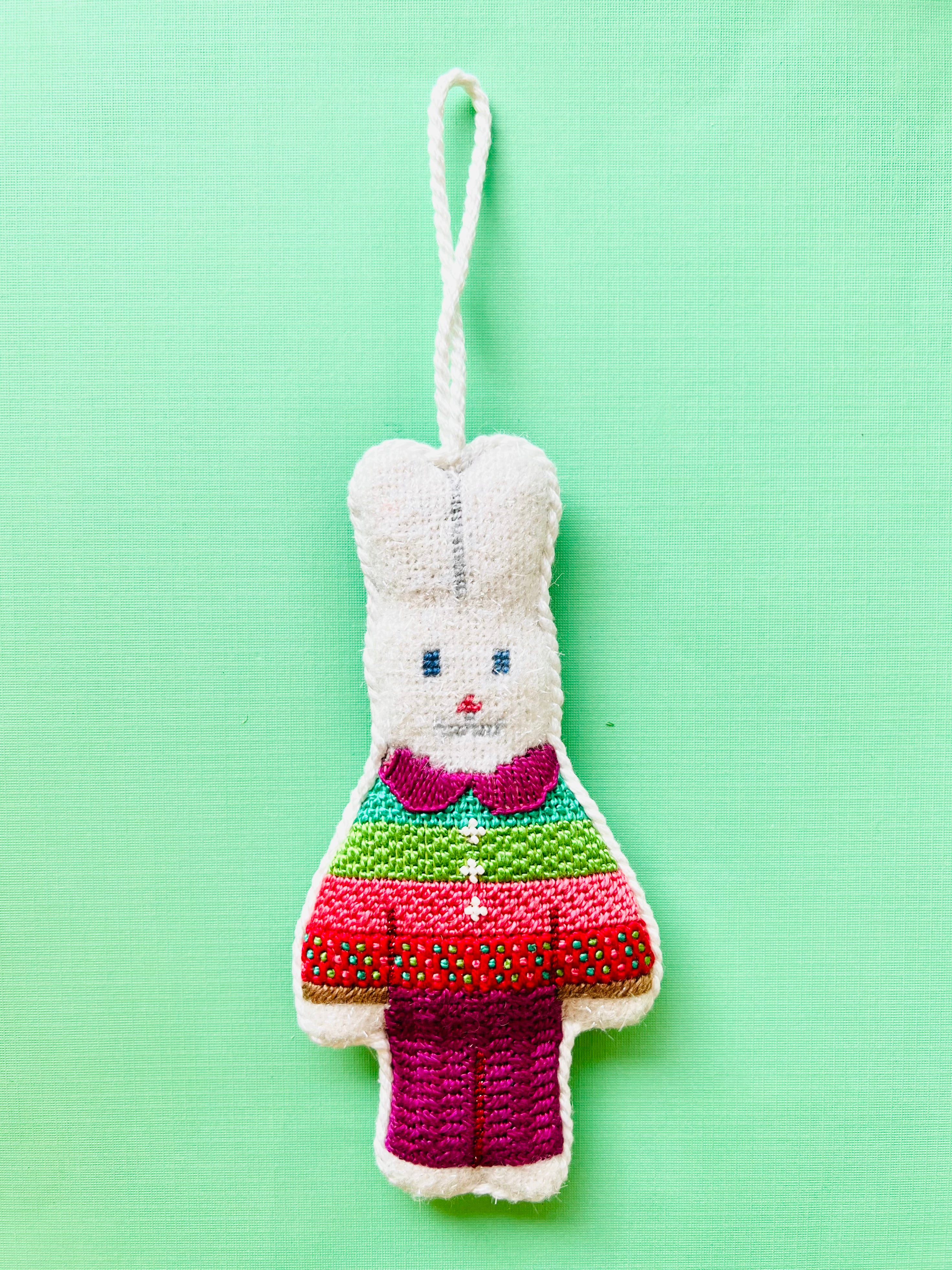 Purple Pants Bunny - KC Needlepoint