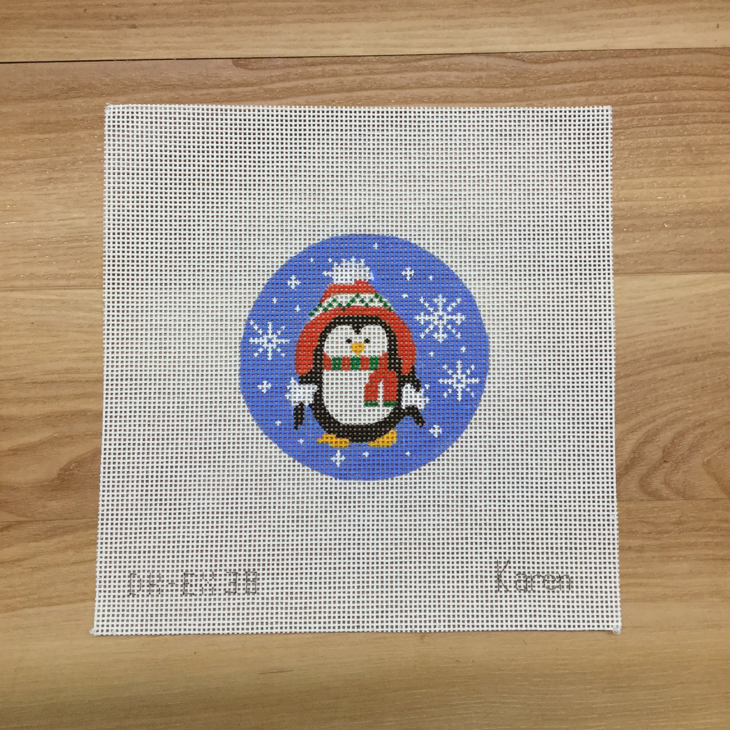 Penguin with Hat Canvas - KC Needlepoint