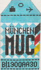 Munich Vintage Travel Tag Canvas - needlepoint