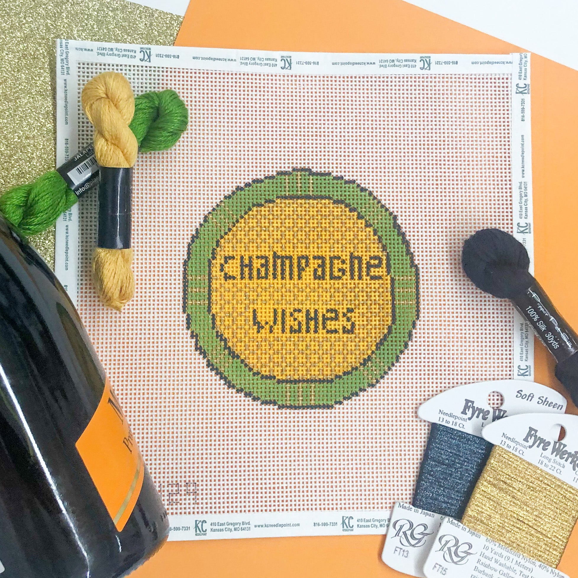 Champagne Wishes Kit - KC Needlepoint