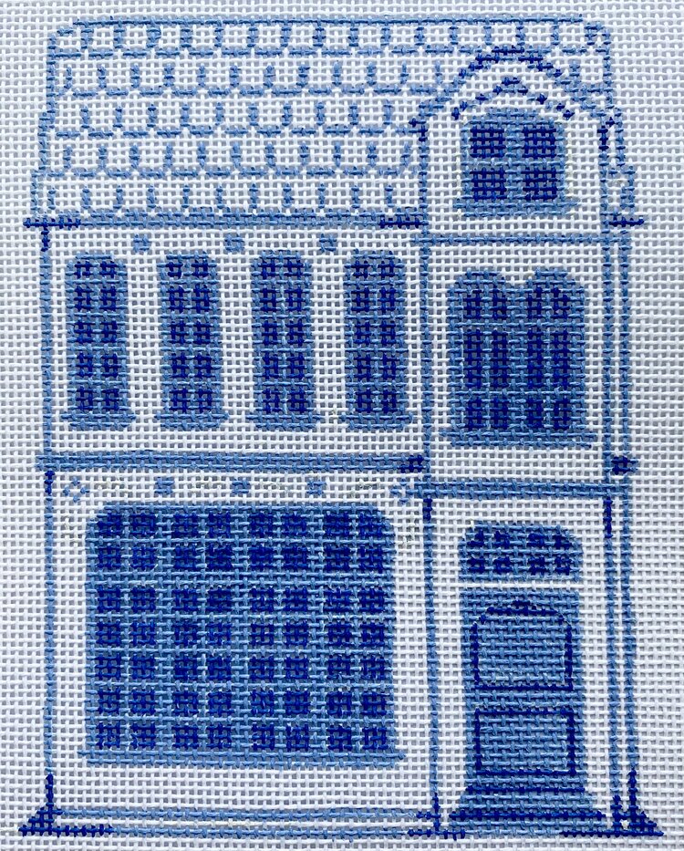 Delft House #4 Needlepoint Canvas - KC Needlepoint