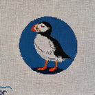 Puffin Needlepoint Round - KC Needlepoint