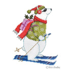 Skiing Polar Bear Canvas - KC Needlepoint