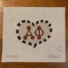 Alpha Phi Large Heart Canvas - KC Needlepoint