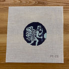 Blue St. Christopher Round Canvas - needlepoint