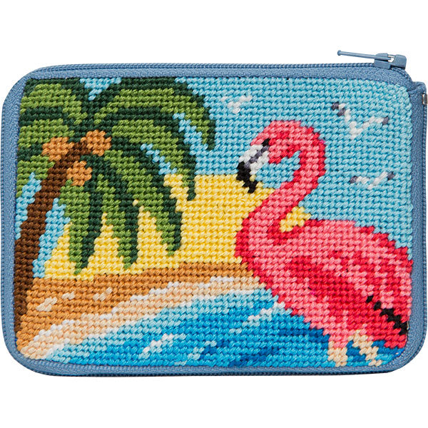 Flamingo Coin Purse Kit - KC Needlepoint