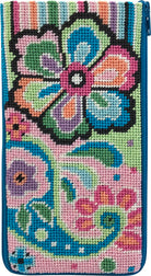 Pastel Floral Paisley Eyeglass Case Kit - KC Needlepoint