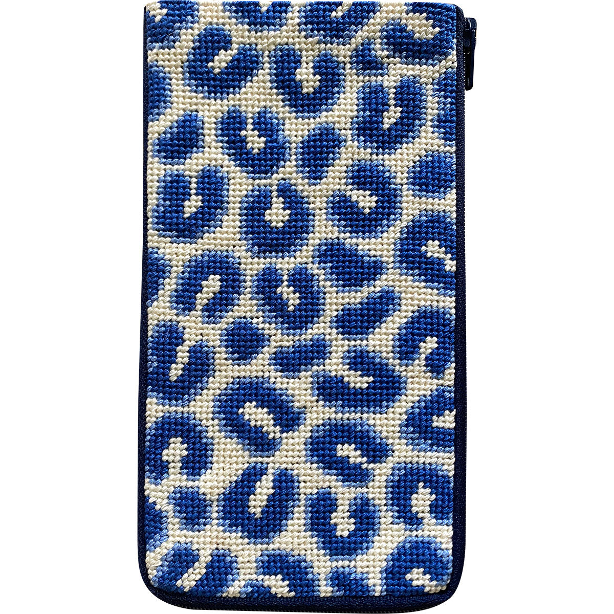 Navy Leopard Eyeglass Case Kit - KC Needlepoint