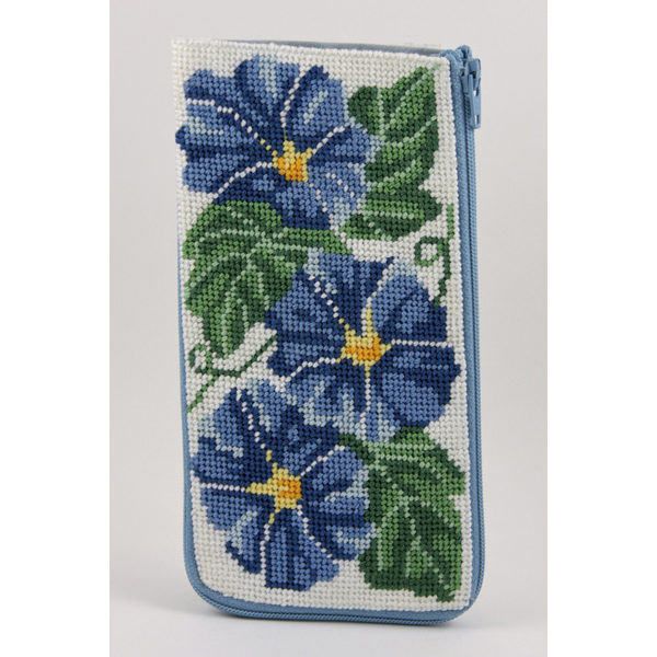 Morning Glories Eyeglass Case Kit - KC Needlepoint