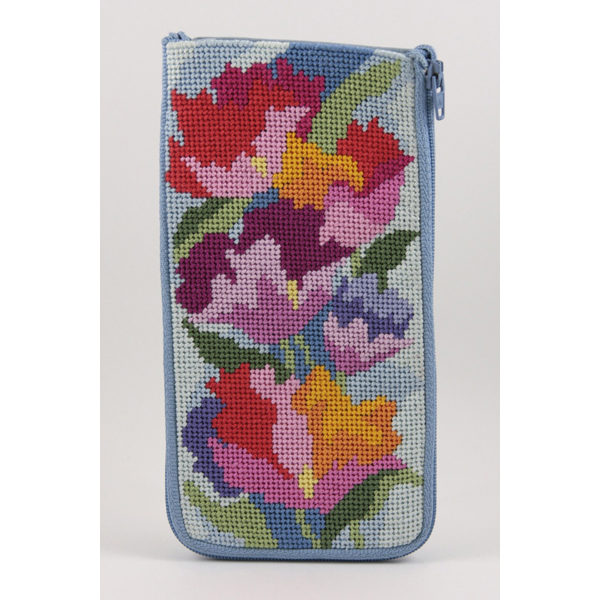 Watercolor Poppies Eyeglass Case Kit - KC Needlepoint