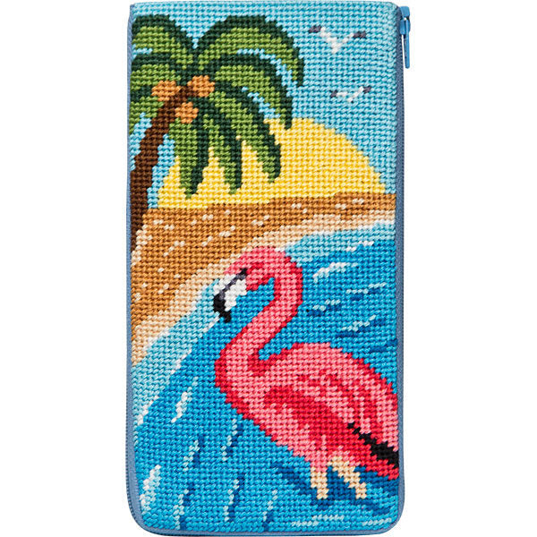 Flamingo Eyeglass Case Kit - KC Needlepoint