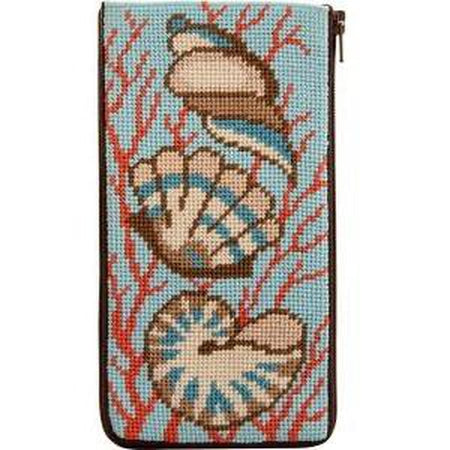 Shells & Coral Eyeglass Case Kit - KC Needlepoint