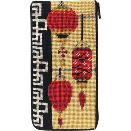 Chinese Lanterns Eyeglass Case Kit - KC Needlepoint