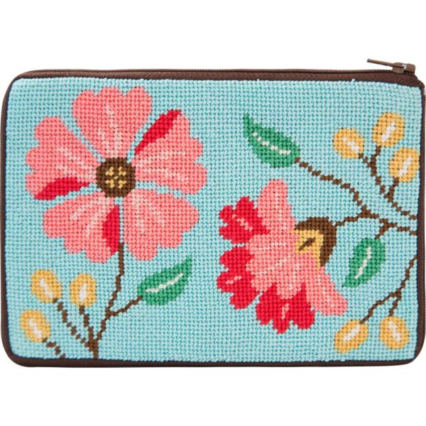 Pink Flowers Purse Kit - KC Needlepoint