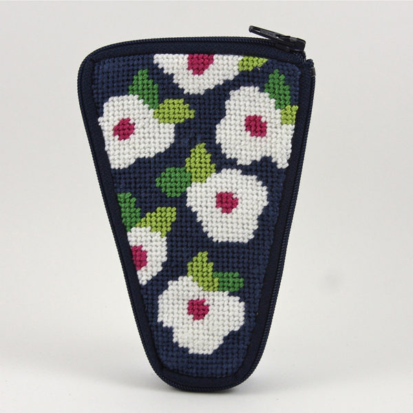 Navy Floral Scissors Case Kit - KC Needlepoint