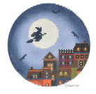 Hallows Eve Town Ornament Canvas - KC Needlepoint