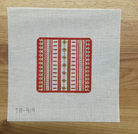 Red and Gold Square Canvas - KC Needlepoint