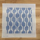 Blue and White Geometric Canvas - KC Needlepoint