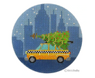 Christmas in NY-Taxi Cab Canvas - KC Needlepoint