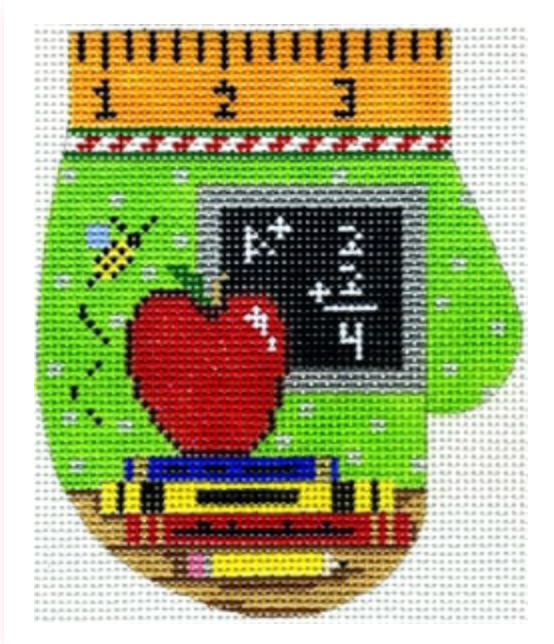 Favorite Teacher Mitten Canvas - needlepoint